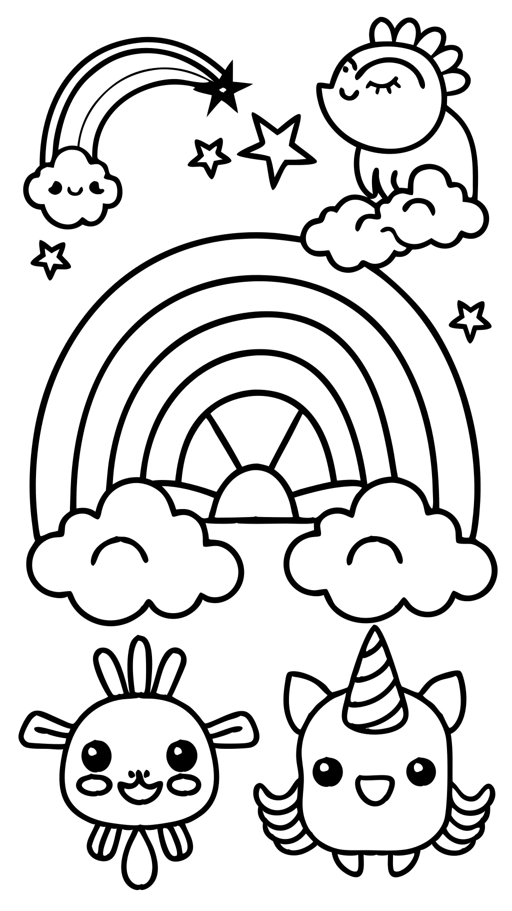 coloring pages of rainbows